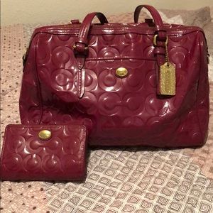 Coach handbag set with wallet